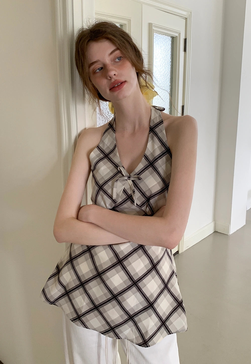 Floral Print Halter Neck Elbise