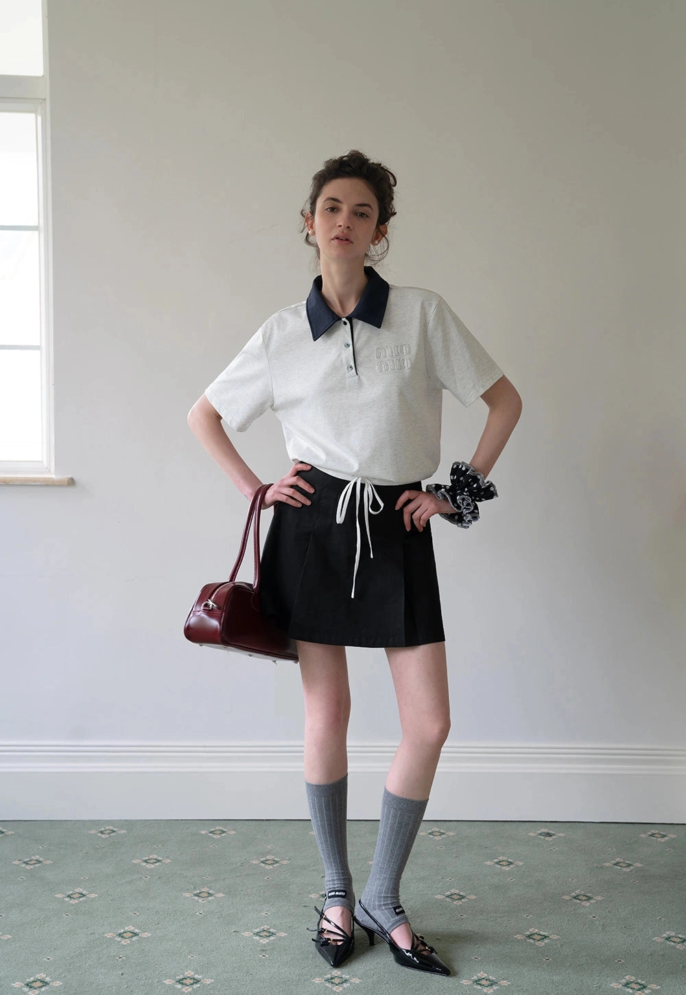 Contrast Collar Polo Tişört