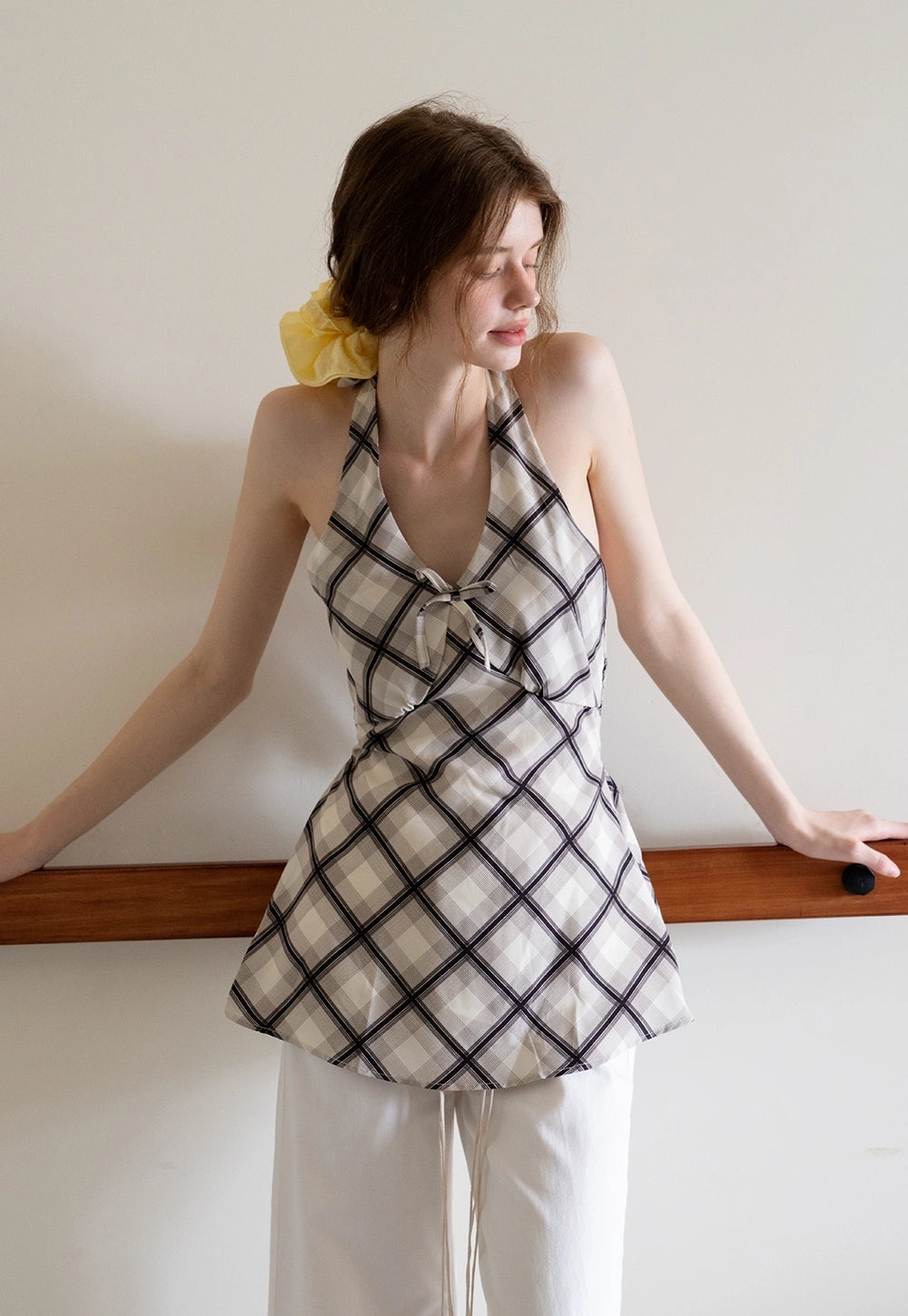 Floral Print Halter Neck Elbise