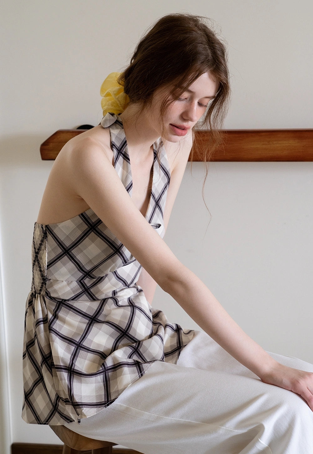 Floral Print Halter Neck Elbise