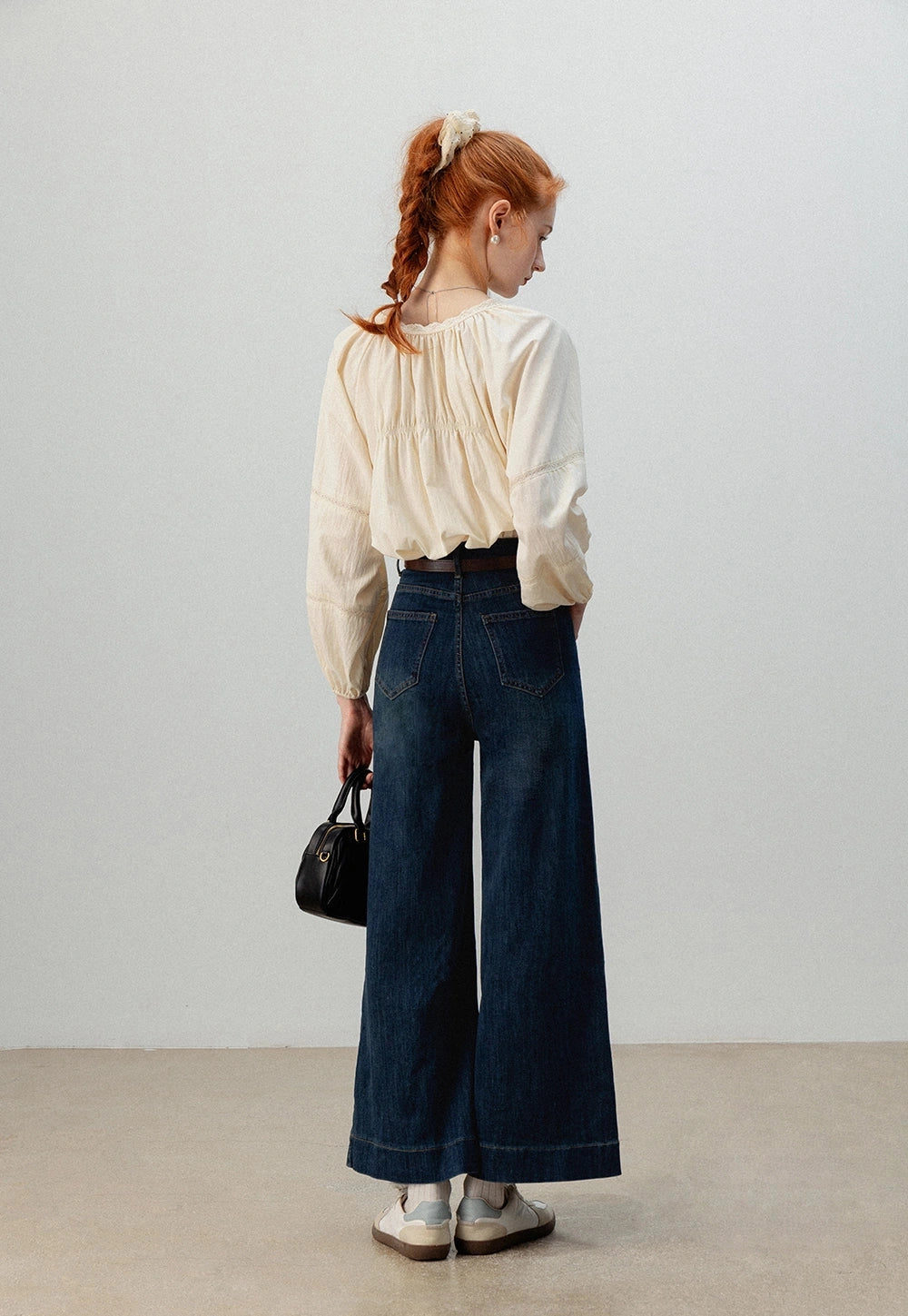 Women's Puff Sleeve Button-Up Gömlek