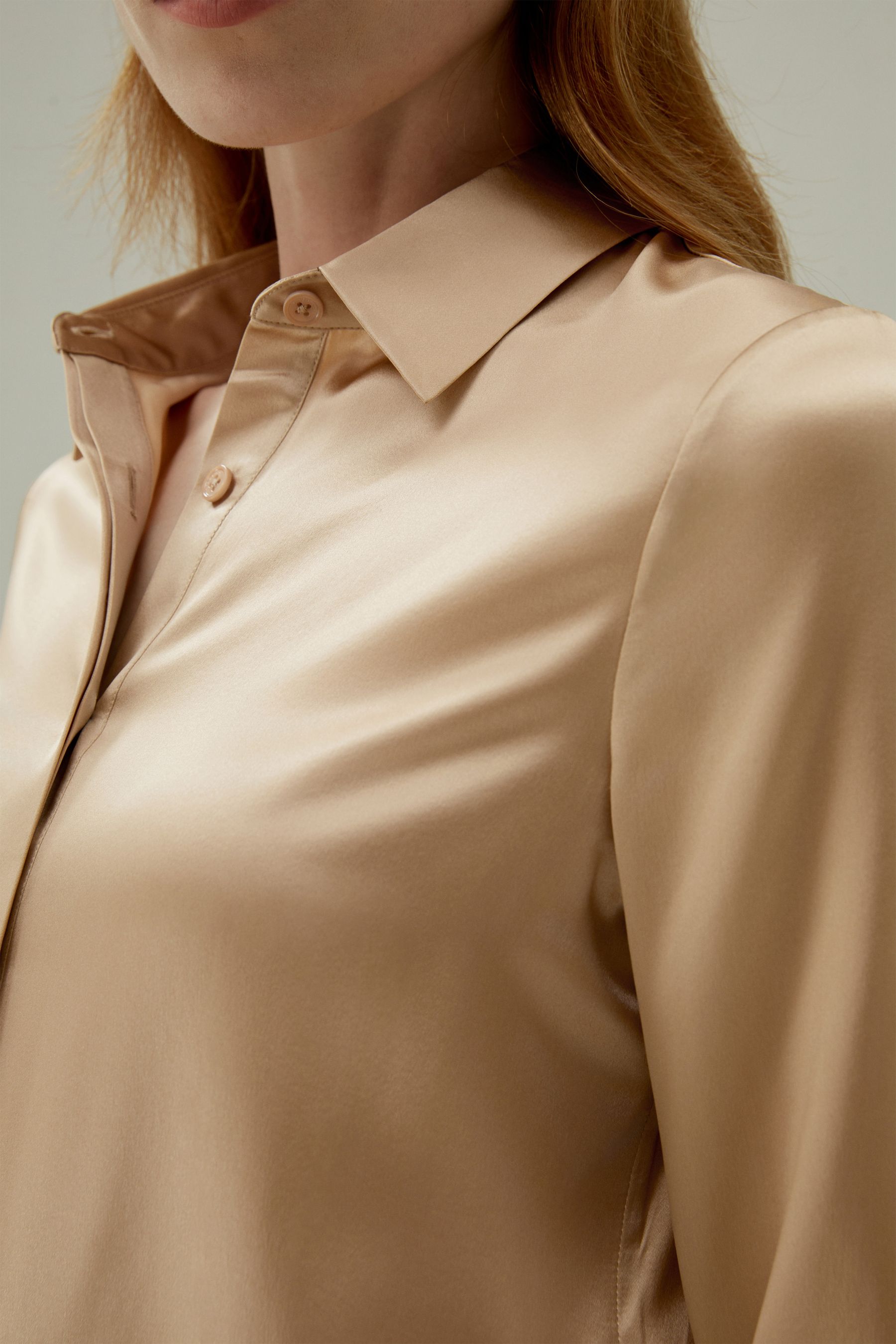 Basic Placked Silk Gömlek