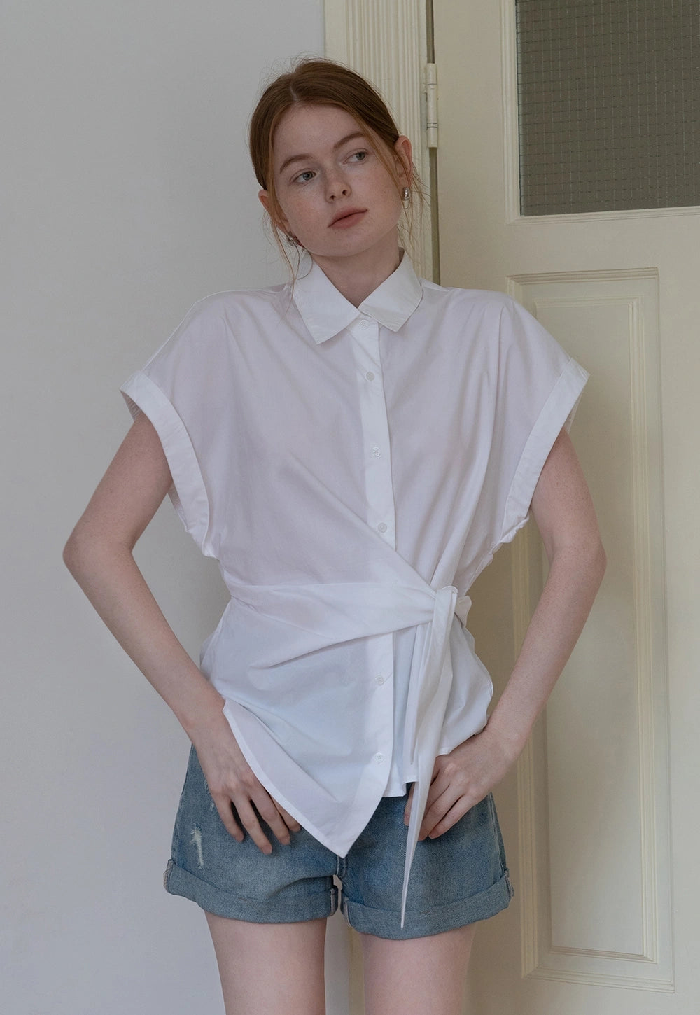 Women's Short Sleeve Button Tişört