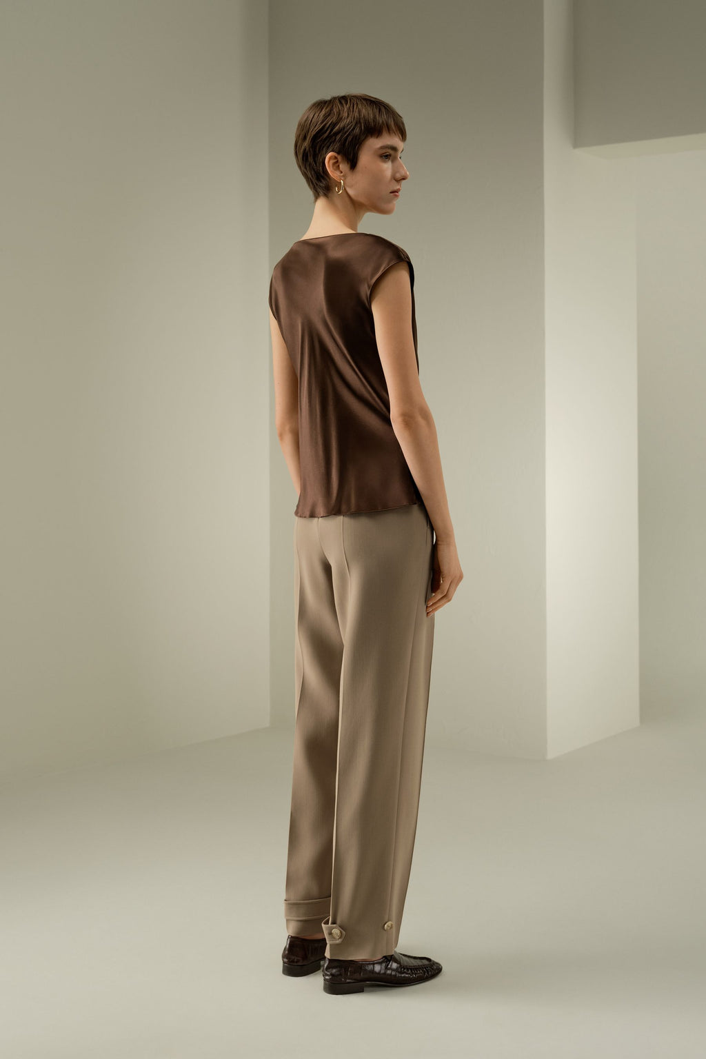 Sleeveless Cowl Neck Slim Fit Tişört