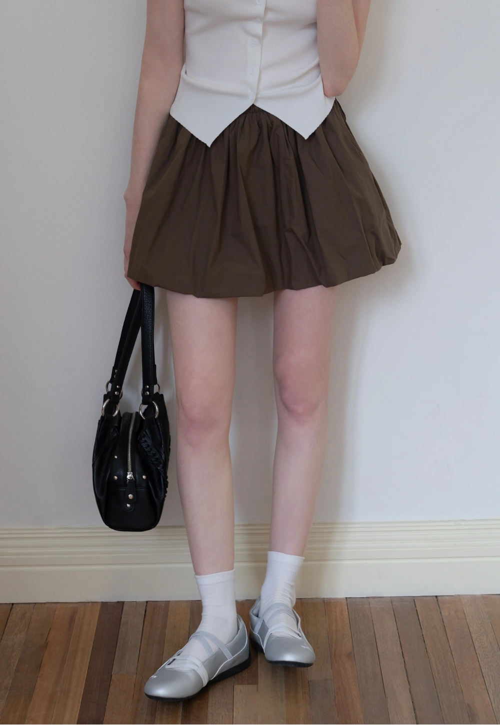 Drawstring Balloon Mini Skirt