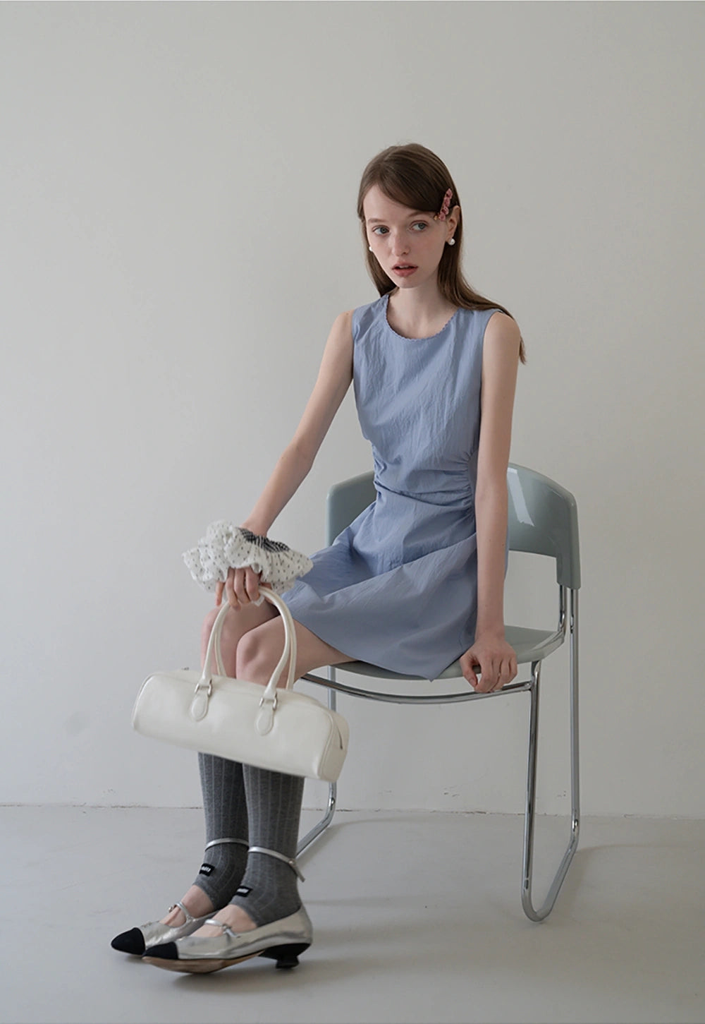 Sleeveless Ruched Waist A-Line Mini Elbise