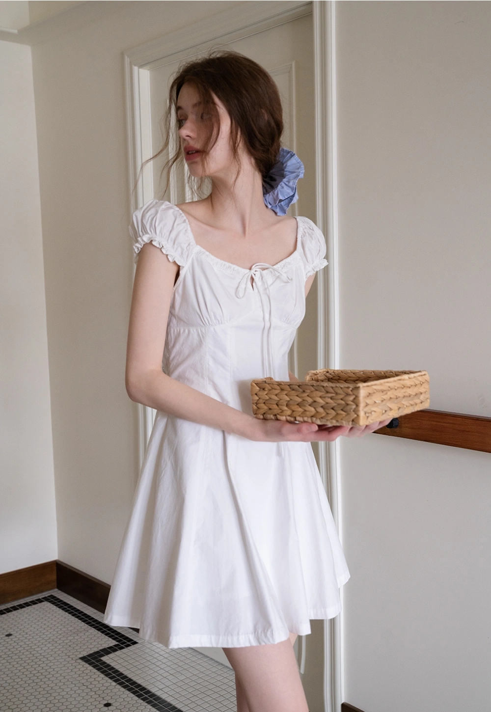 Off-Shoulder Puff Sleeve Elbise