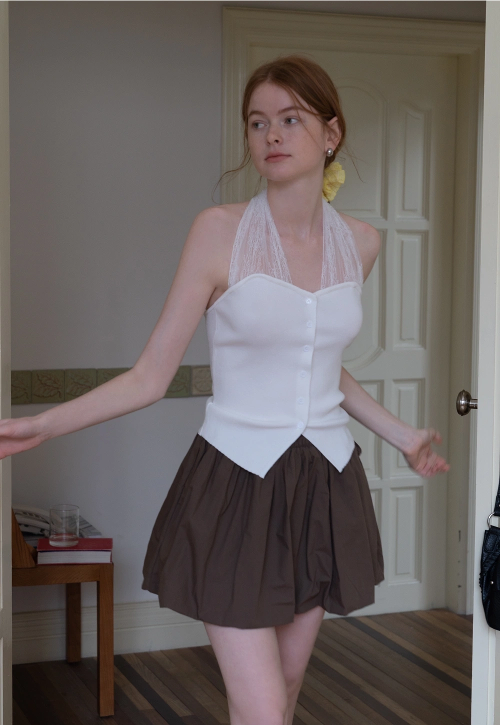 Drawstring Balloon Mini Skirt
