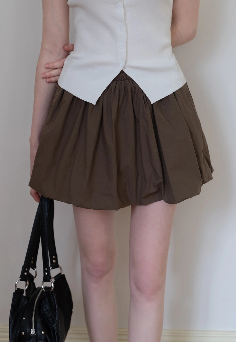 Drawstring Balloon Mini Skirt