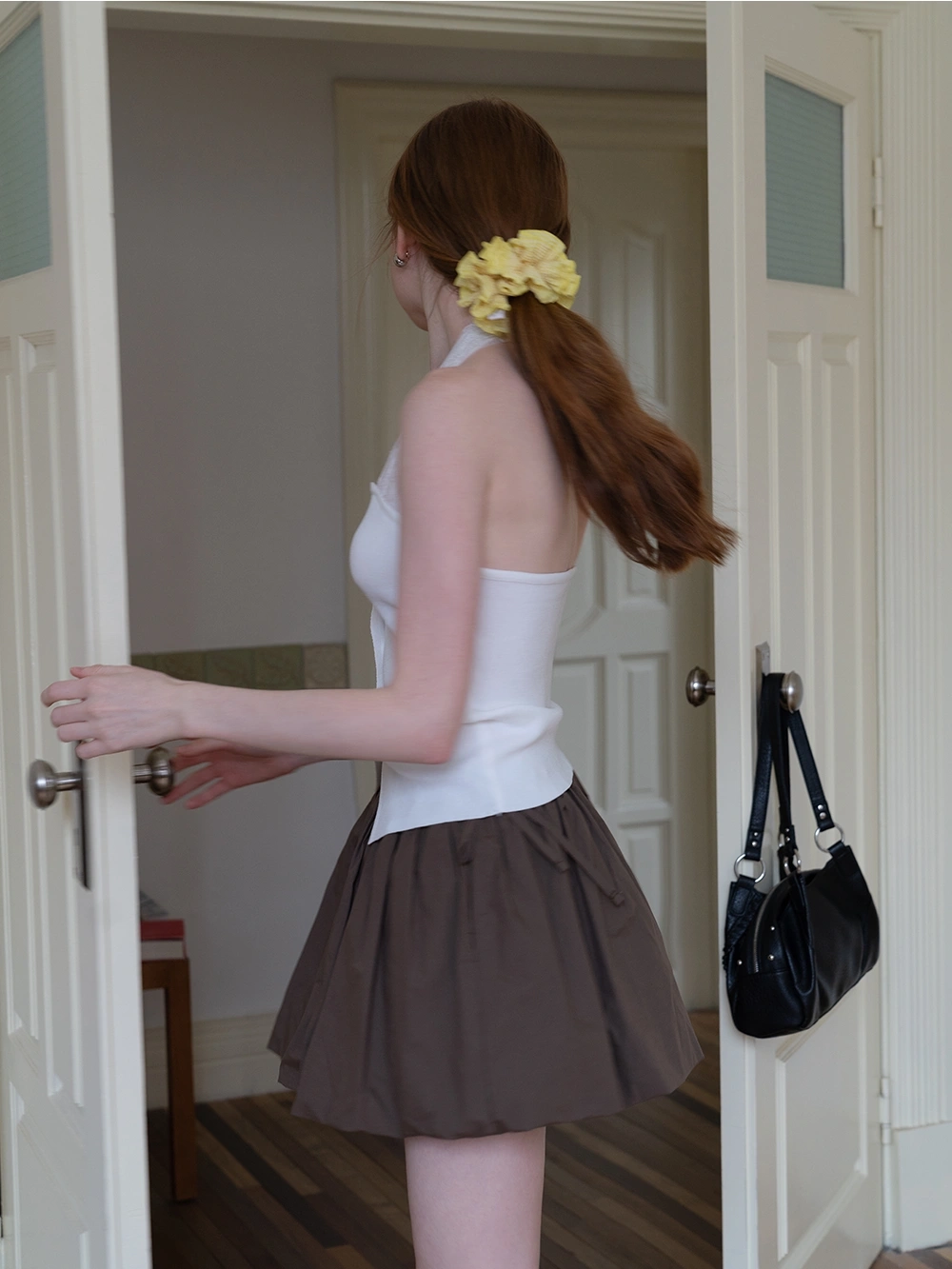 Drawstring Balloon Mini Skirt
