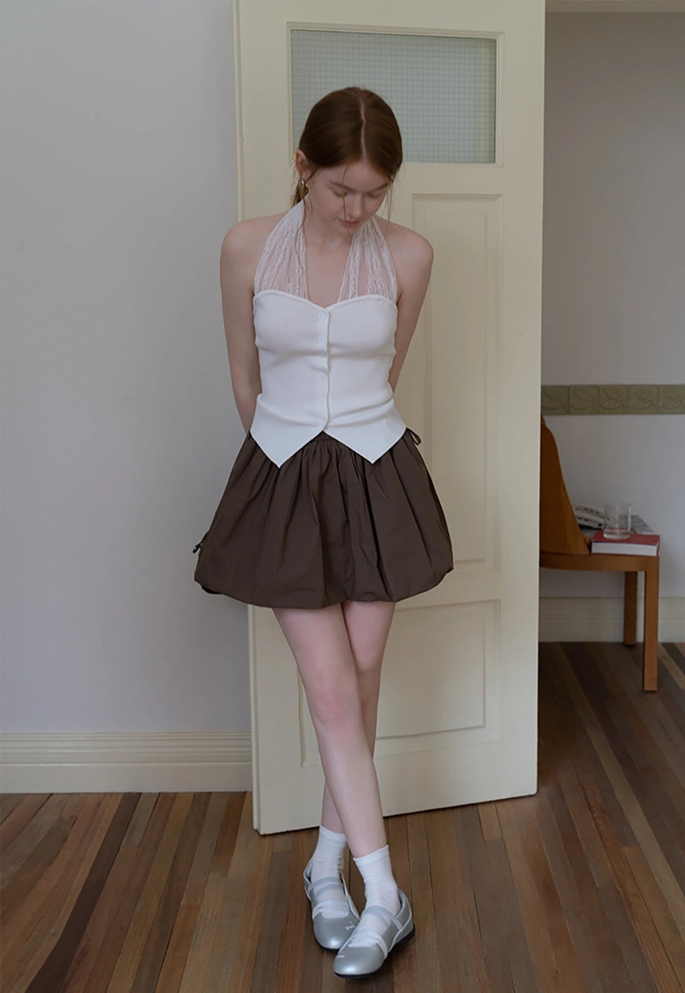 Drawstring Balloon Mini Skirt