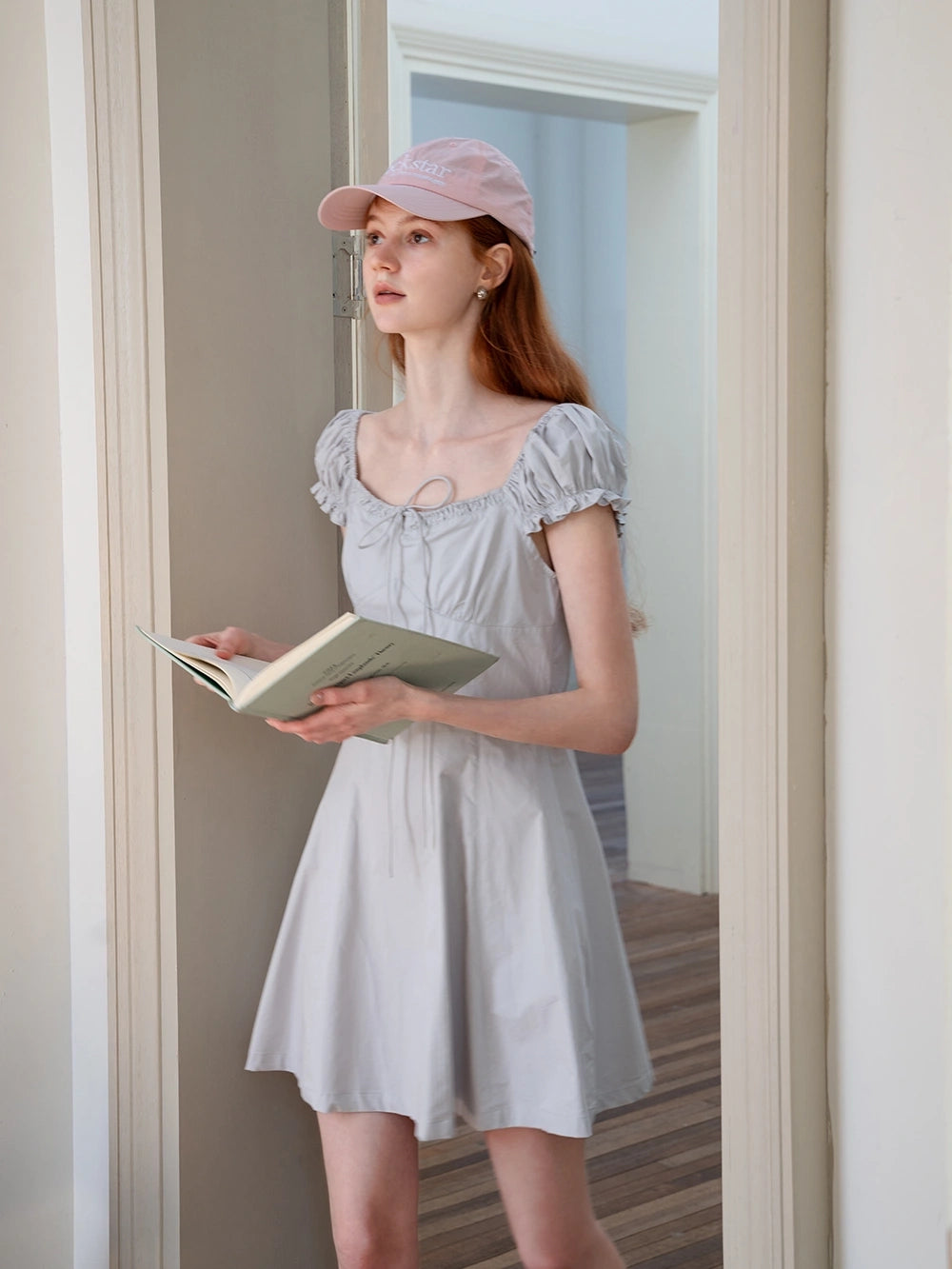 Off-Shoulder Puff Sleeve Elbise