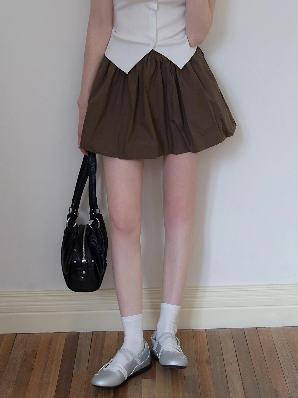 Drawstring Balloon Mini Skirt