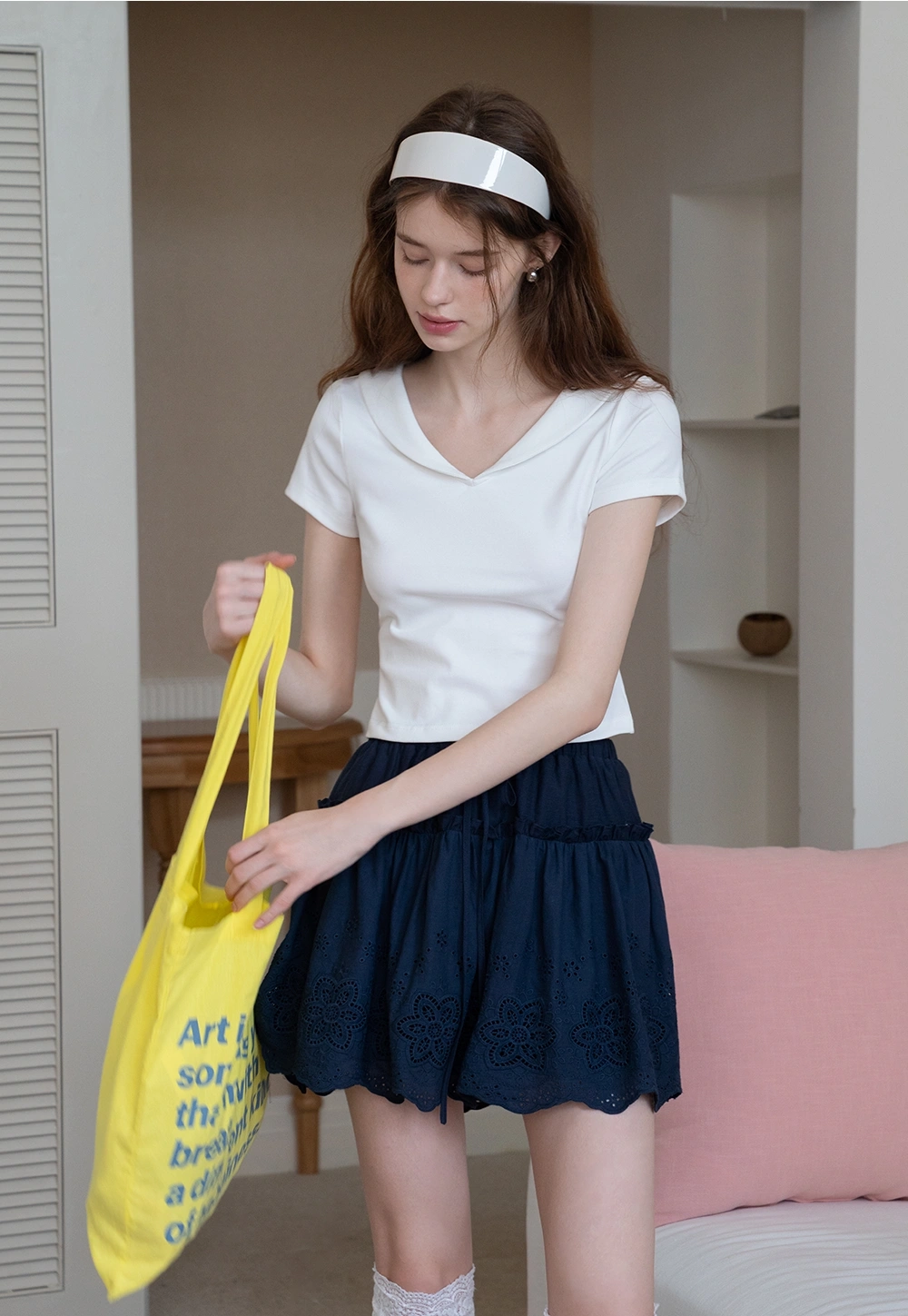 Satin Smocked Tişört