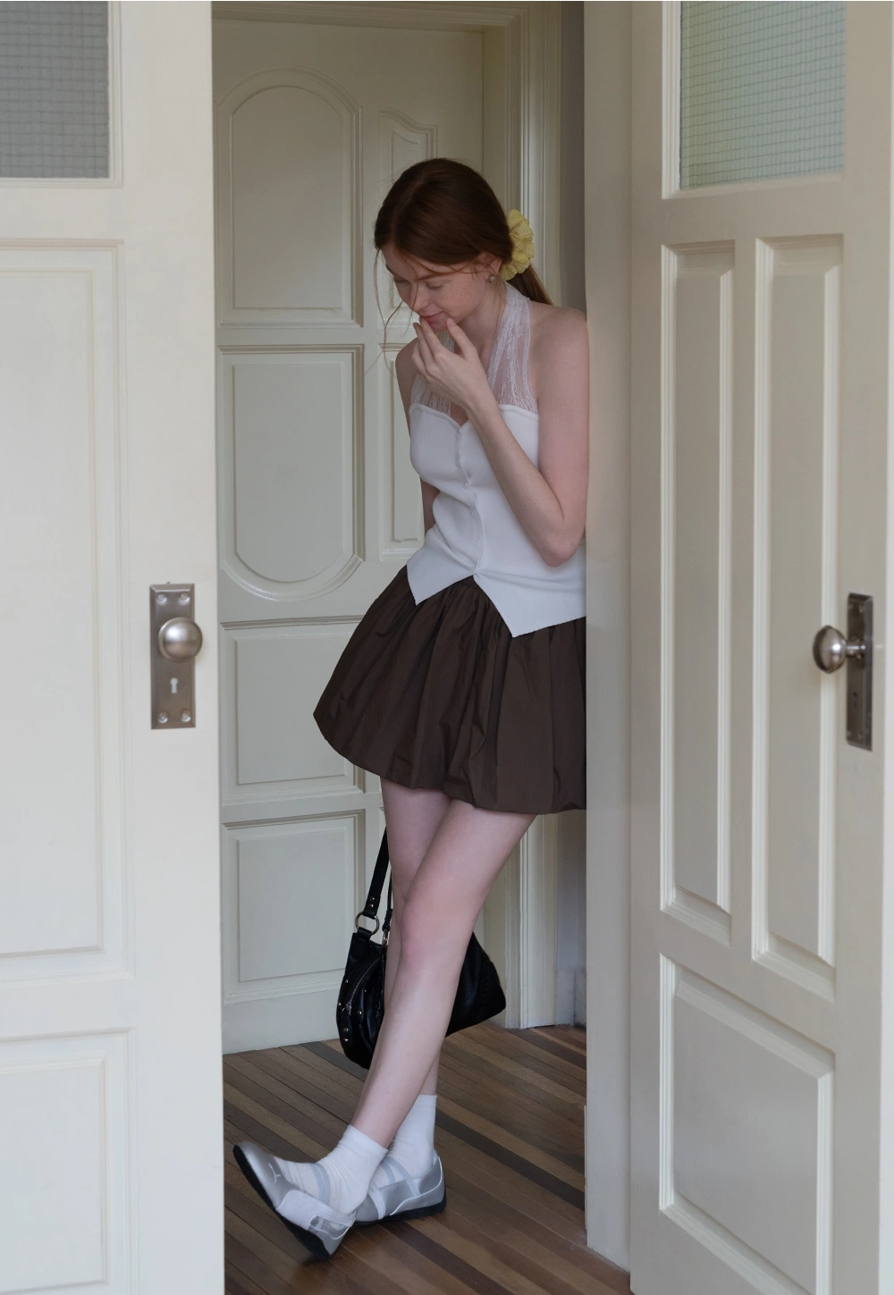 Drawstring Balloon Mini Skirt