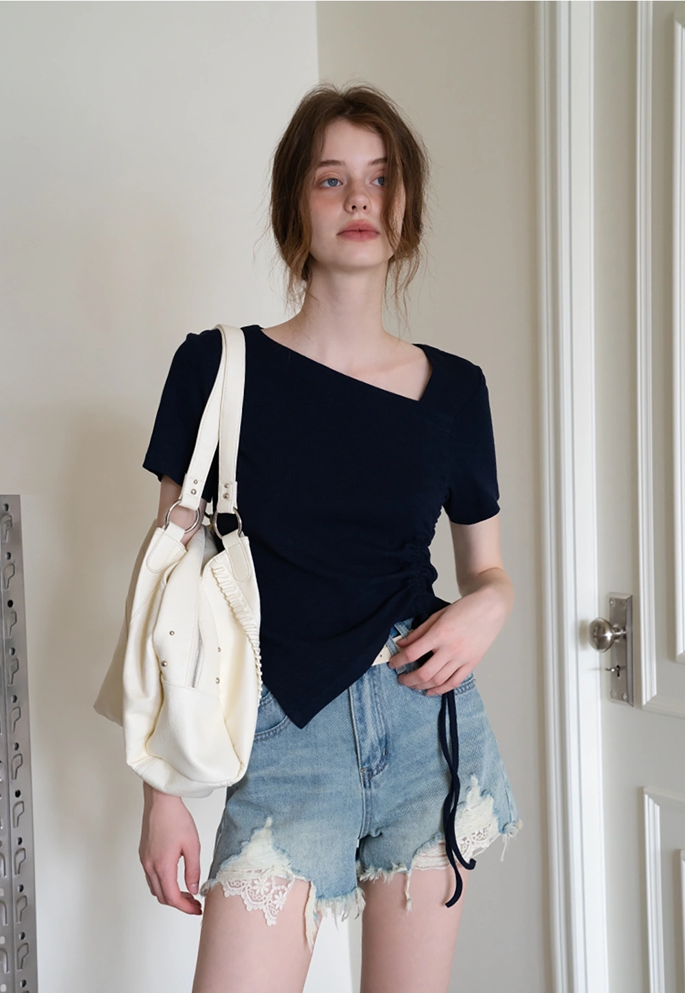 Assymetrical Ruched Tişört