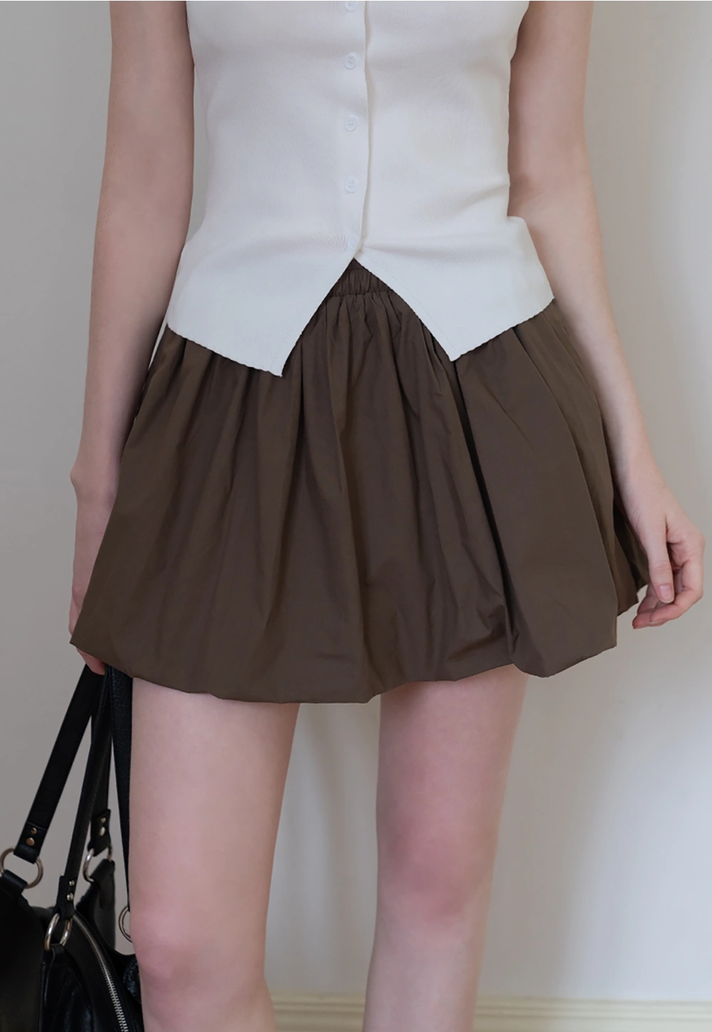 Drawstring Balloon Mini Skirt