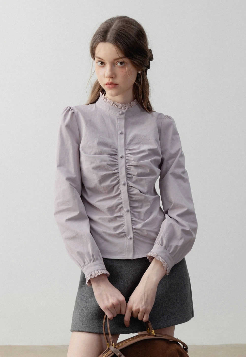 Lace Collar Cotton Gömlek