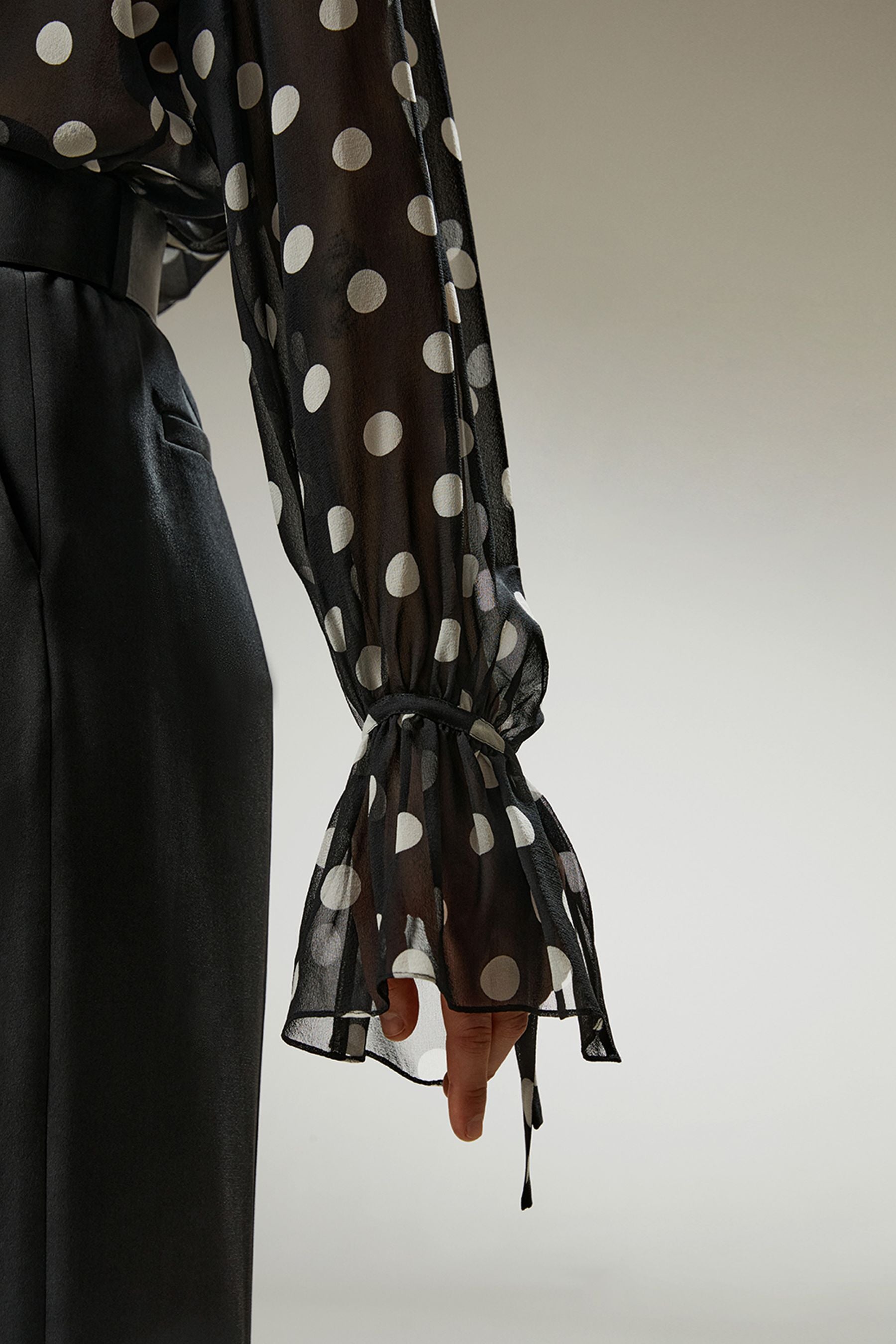 Polka Dots Georgette Gömlek