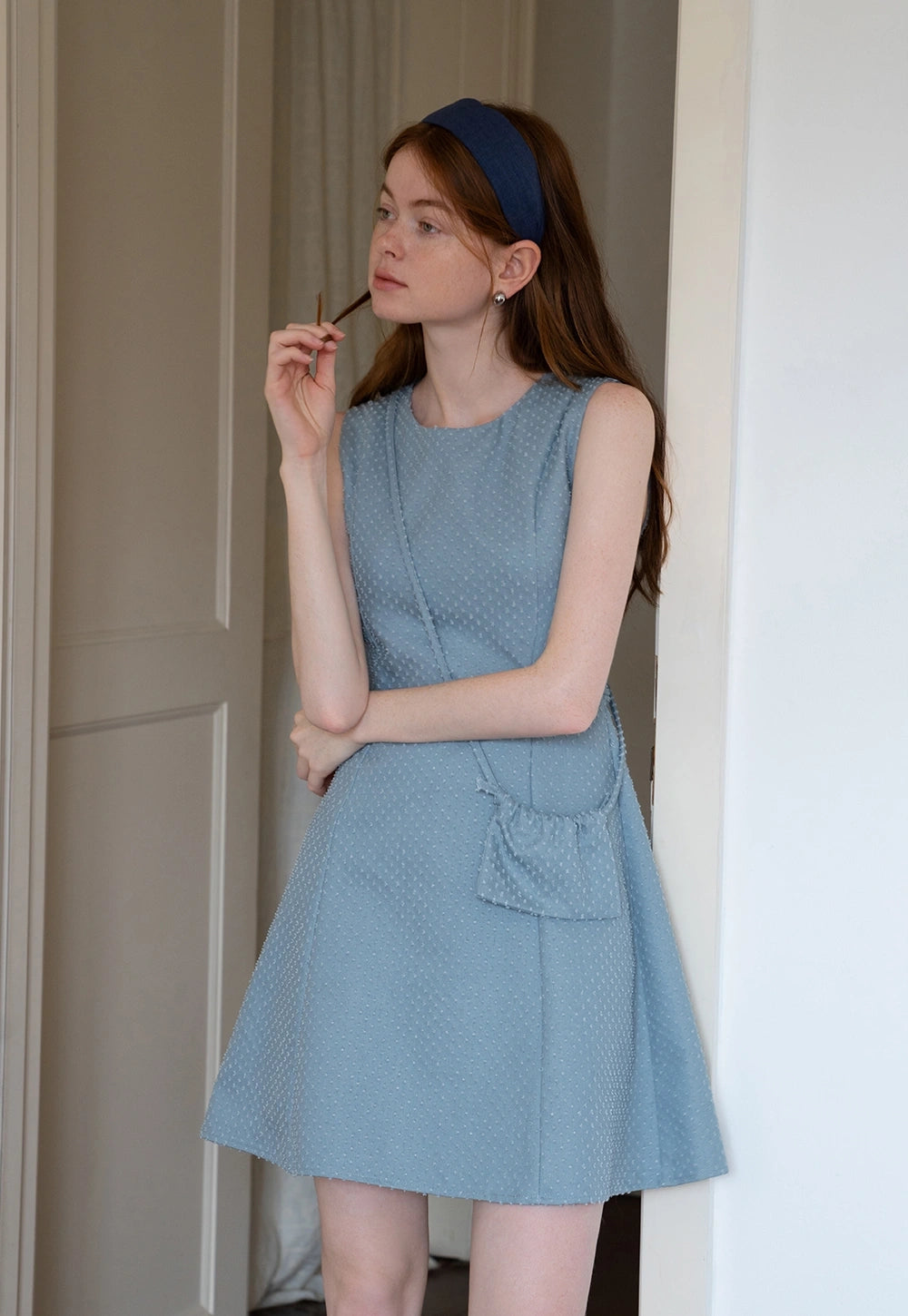 Women's Sleeveless Textured Elbise