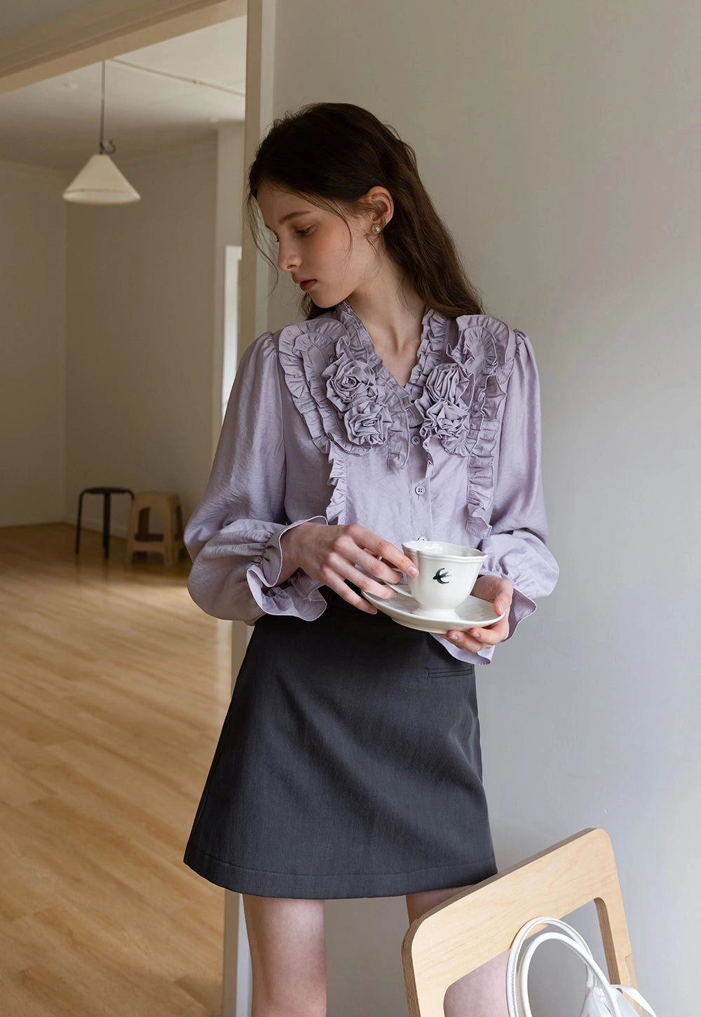 Layered Cutout Short Sleeve Gömlek